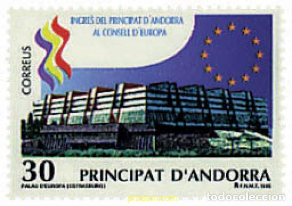 Sellos: 46199 MNH ANDORRA. Adm&oacute;n espa&ntilde;ola 1995 ENTRADA DE ANDORRA AL CONSEJO DE EUROPA