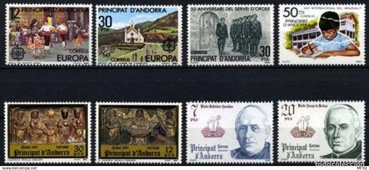 Sellos: Andorra espa&ntilde;ola. A&ntilde;o Completo 1981