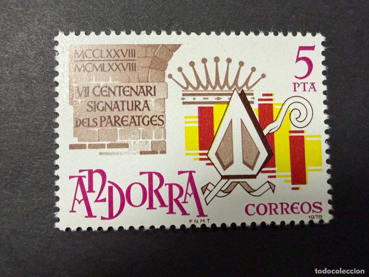 Sellos: ANDORRA ESPA&Ntilde;OLA, 1978. EDIFIL 119. CENTENARIO DE LA FIRMA DE LOS PAREATGES. NUEVOS. SIN FIJASELLOS.