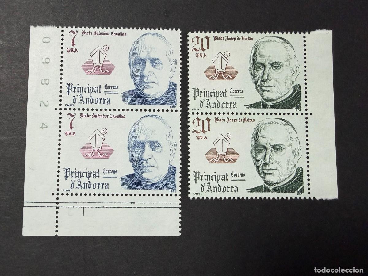 Sellos: ANDORRA ESPA&Ntilde;OLA, 1981. EDIFIL 146/7. COPR&Iacute;NCIPES EPISCOPALES. NUEVOS. SIN FIJASELLOS. BLOQUE 2