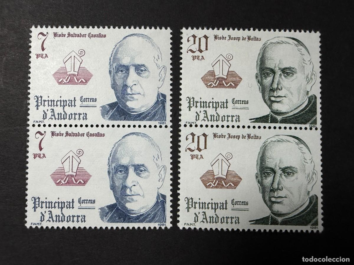 Sellos: ANDORRA ESPA&Ntilde;OLA, 1981. EDIFIL 146/7. COPR&Iacute;NCIPES EPISCOPALES. NUEVOS. SIN FIJASELLOS. BLOQUE 2