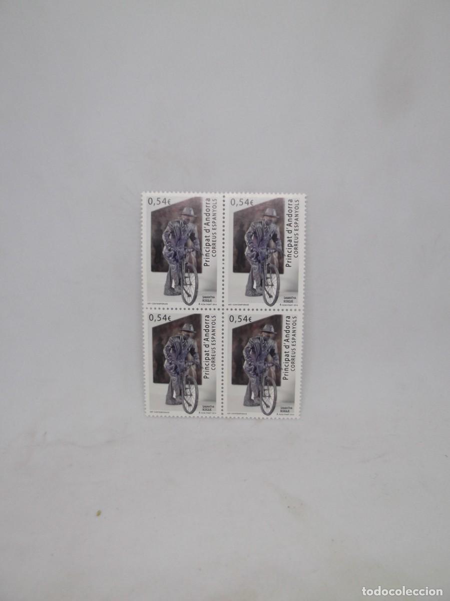 Sellos: Andorra Espa&ntilde;ola 2014 Arte contemporaneo.Bloque de cuatro nuevos