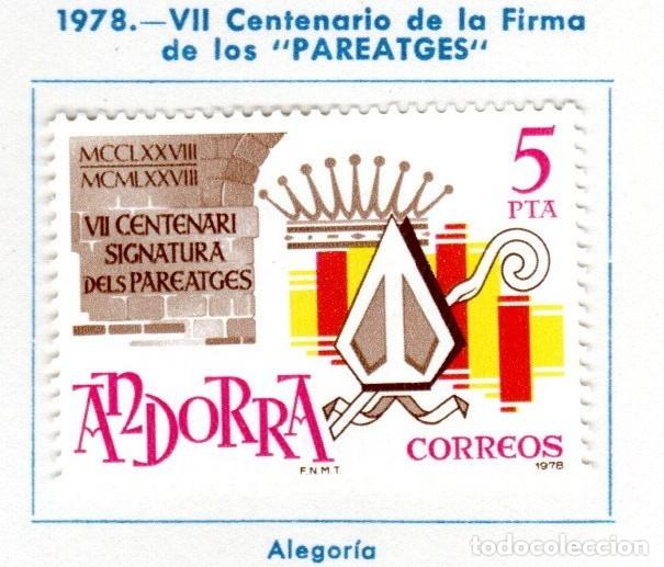 Sellos: Andorra Espa&ntilde;ola. 1978. Edifil 119. S. Completa. Nuevos con charnela.