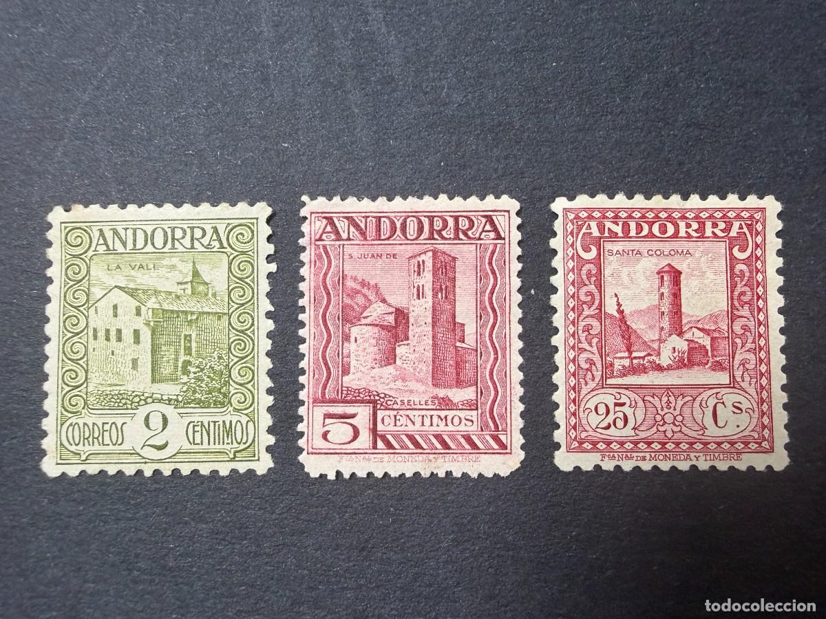 Sellos: ANDORRA. EDIFIL 15/16 Y 20. PAISAJES. NUEVOS. CON FIJASELLOS.