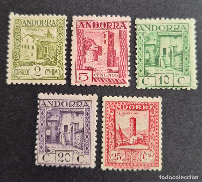 Timbres: Andorra 1931 - Paisajes de Andorra, diferentes valores (Edifil 15d, 16d, 17d, 19d, 20d */**)