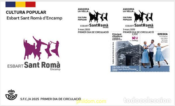 Sellos: 759741 MNH ANDORRA. Adm&oacute;n espa&ntilde;ola 2025 CULTURA POPULAR. ESBART SAN ROM&agrave; D&acute;ENCAMP.