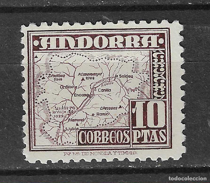 Sellos: ANDORRA ESPA&Ntilde;OLA 1948 EDIFIL 57** SIN FIJASELLOS