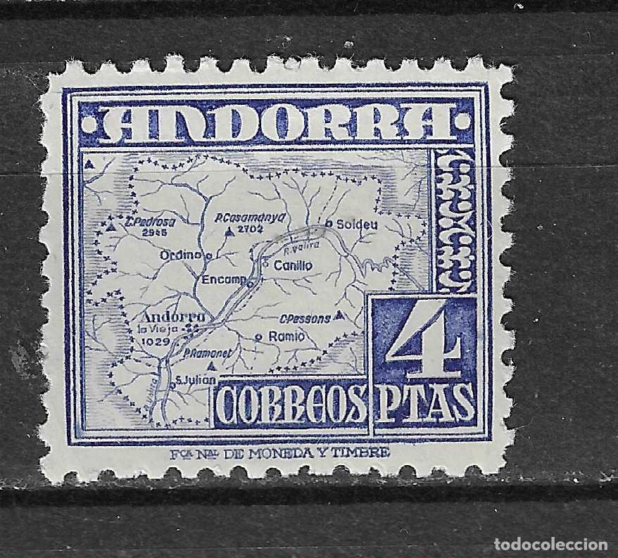 Sellos: ANDORRA ESPA&Ntilde;OLA 1948 EDIFIL 56** SIN FIJASELLOS