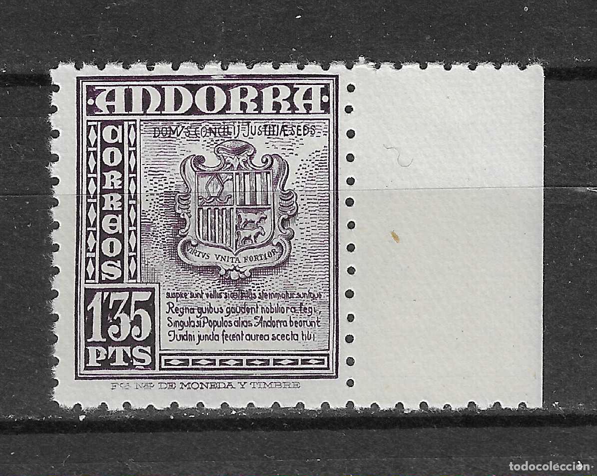 Sellos: ANDORRA ESPA&Ntilde;OLA 1948 EDIFIL 55** SIN FIJASELLOS