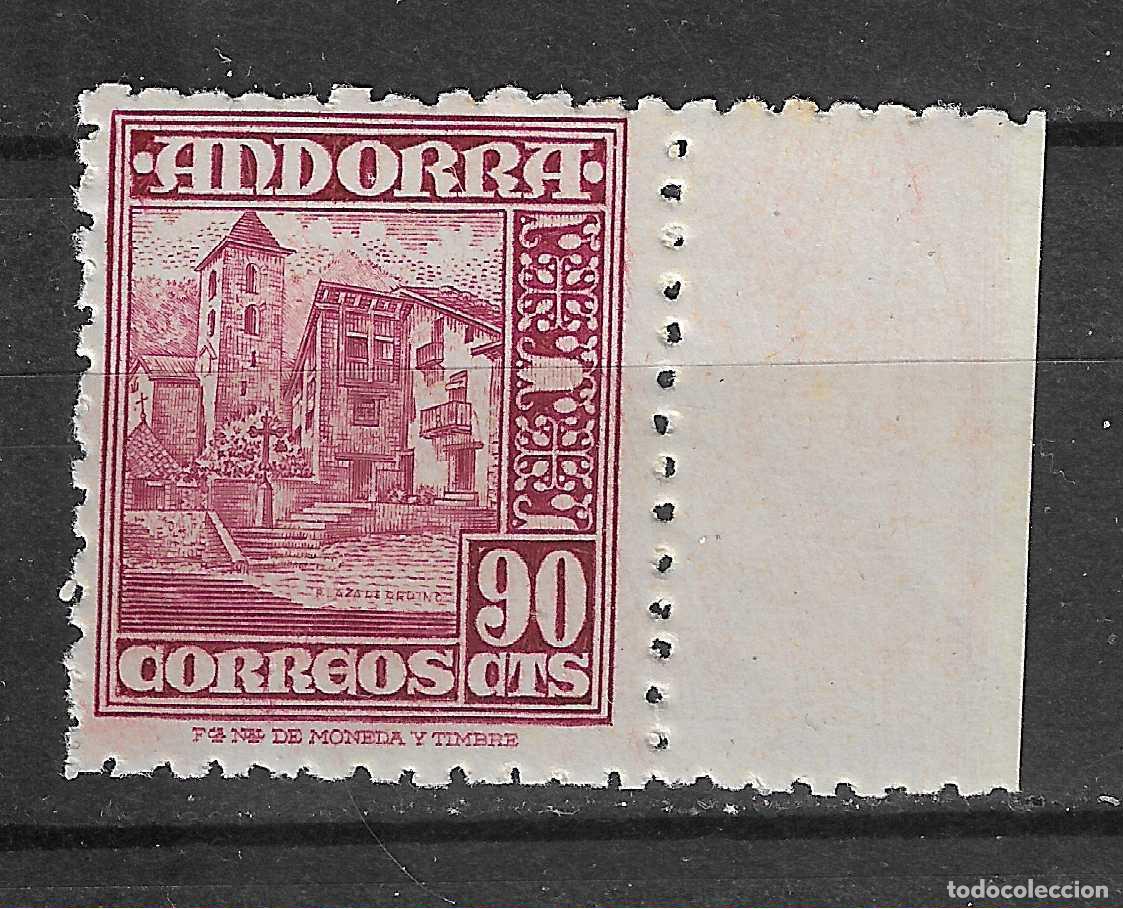 Sellos: ANDORRA ESPA&Ntilde;OLA 1948 EDIFIL 53** SIN FIJASELLOS