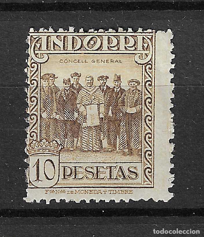 Sellos: ANDORRA ESPA&Ntilde;OLA 1929 EDIFIL 26* CON FIJASELLOS