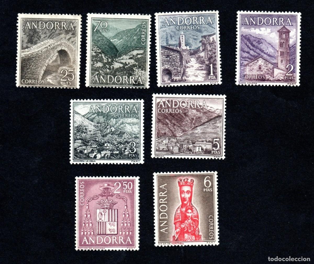 Sellos: Andorra Espa&ntilde;ola. Turismo. 1963-64. Edifil 60/67. S. Completa. Usado