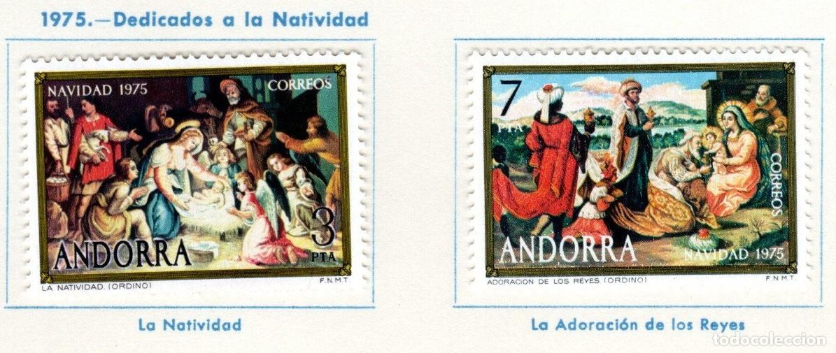 Sellos: Andorra Espa&ntilde;ola. Navidad 1975. Edifil 100/101. S. Completa. Nuevo con charnela.