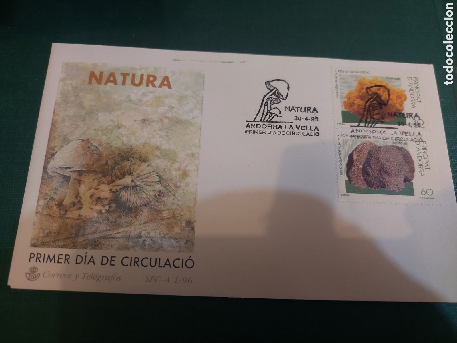 Sellos: 1996 ANDORRA ESPA&Ntilde;OLA EDIFIL 1 /96 SFC MINERAL NATURALEZA FLIRA SETAS MICOLOGIA