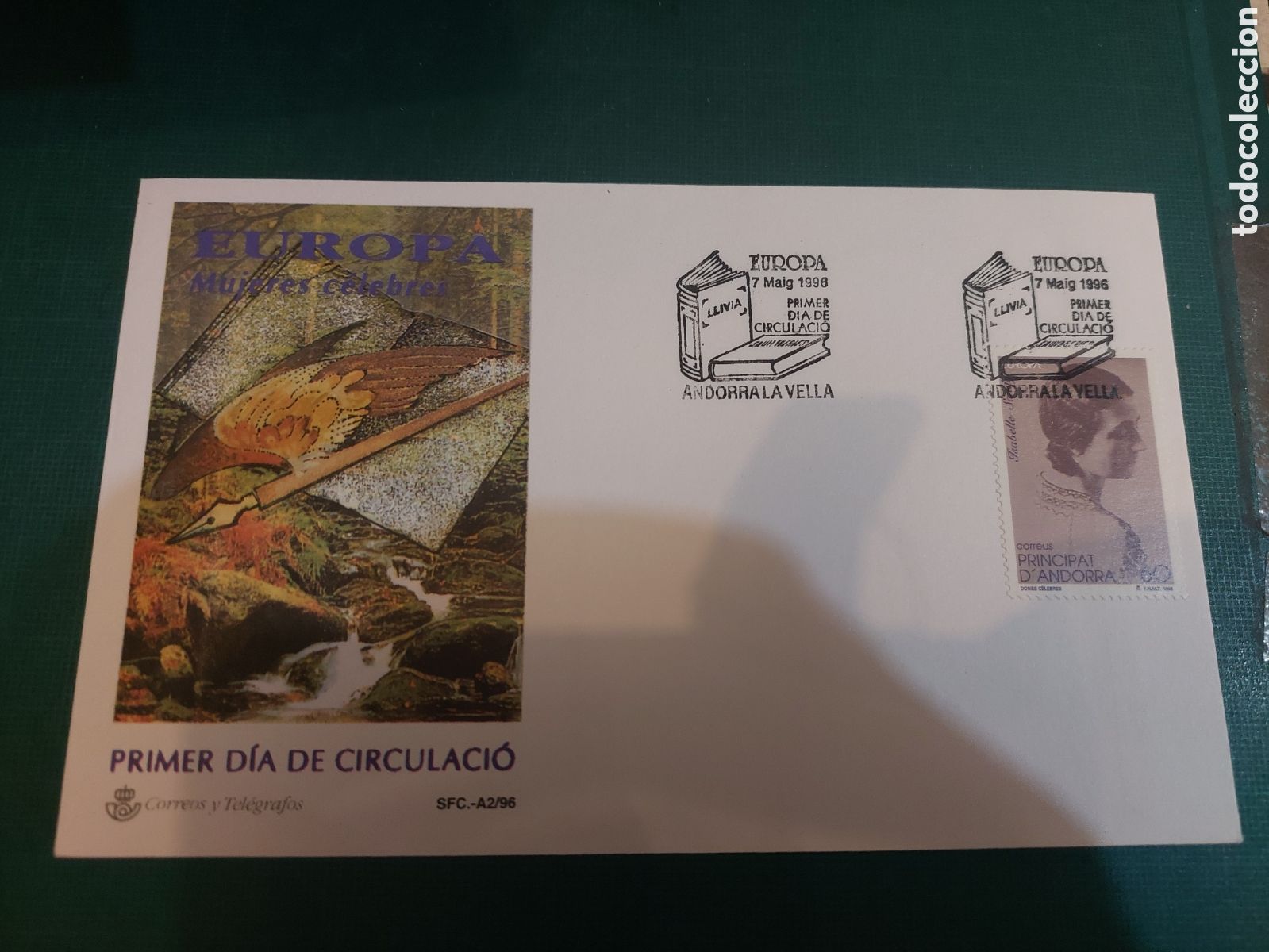 Sellos: 1996 ANDORRA ESPA&Ntilde;OLA EDIFIL 253 SFC USADO EUROPA PERSONAJES DONESCEKEBRES MUJER LITERATURA LIBRO