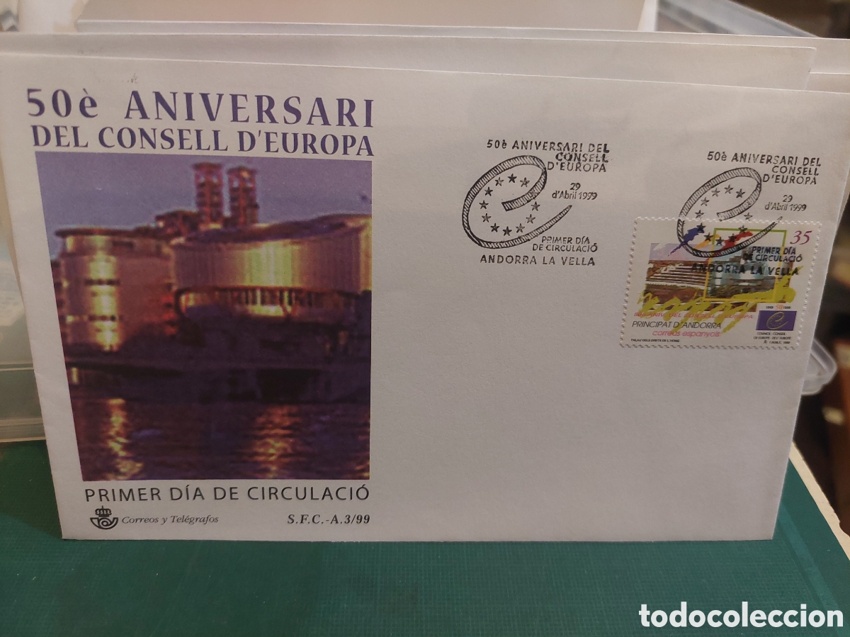 Sellos: 1999 ANDORRA ESPA&Ntilde;OLA EDIFIL 3 SFC CONSELL DE EUROPA ARQUITECTURA USADO PRIMER D&Iacute;A CIRCULACI&Oacute;N