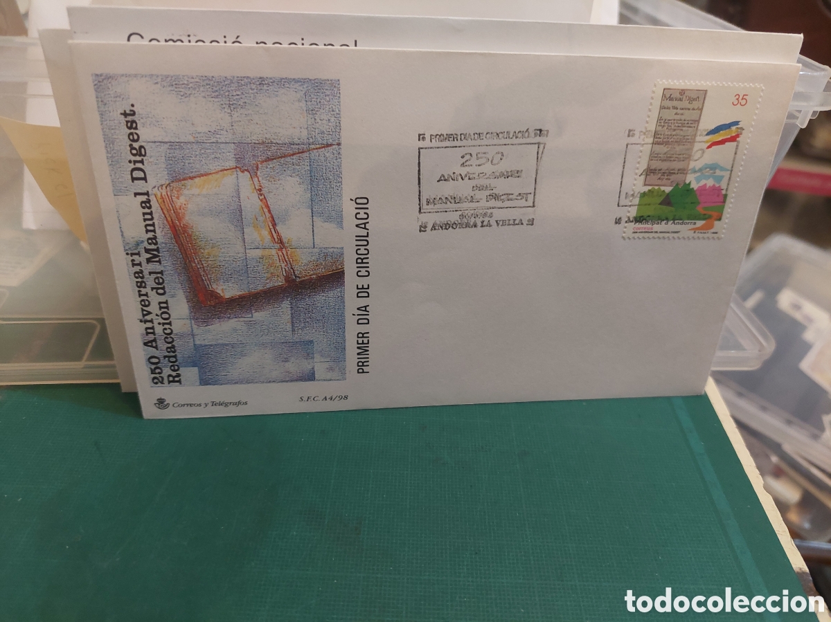 Sellos: 1998 ANDORRA ESPA&Ntilde;OLA EDIFIL ANIVERSARIO MANUAL DIGEST LIBROS, bandera