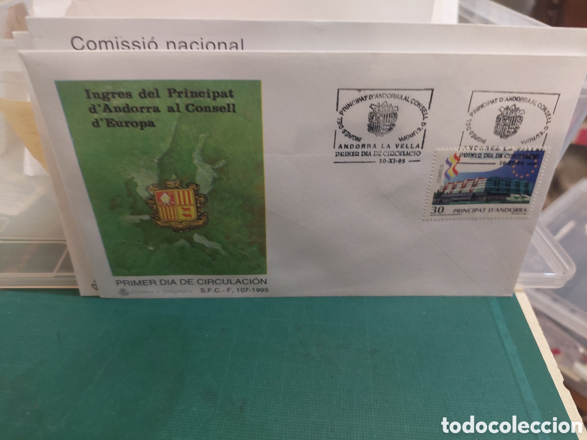 Sellos: ANDORRA ESPA&Ntilde;OLA EDIFIL ESCUDO CONSELLO EUROPA