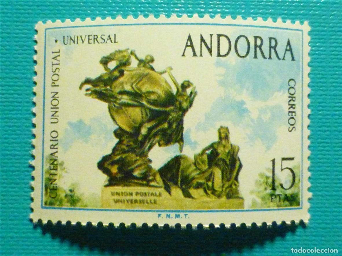 Sellos: Sello - Andorra Correo Espa&ntilde;ol - Edifil 93 - A&ntilde;o 1974 - U.P.U en Berna - Nuevo