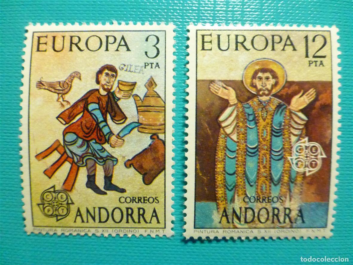 Sellos: Sello - Andorra Correo Espa&ntilde;ol - Edifil 97, 98 - A&ntilde;o 1975 -- Sere Pinturas Iglesia Ordino - Nuevos