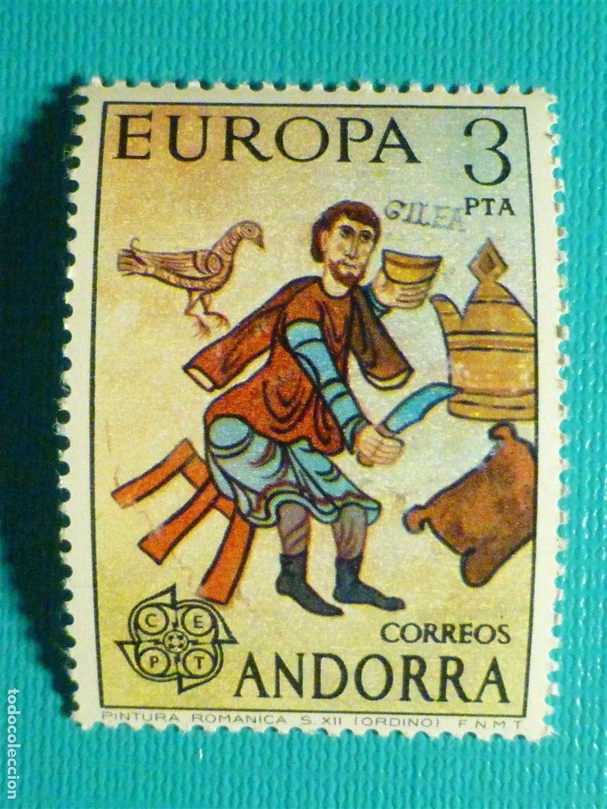 Sellos: Sello - Andorra Correo Espa&ntilde;ol - Edifil 97 - 3 Pts, A&ntilde;o 1975 - Sere Pinturas Iglesia Ordino - Nuevo