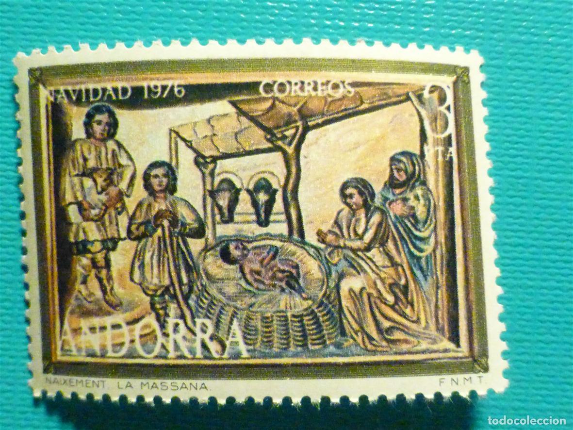 Sellos: Sello - Andorra Correo Espa&ntilde;ol - Edifil 106 - A&ntilde;o 1976 - Navidad Pinturas Iglesia Massana - Nuevo