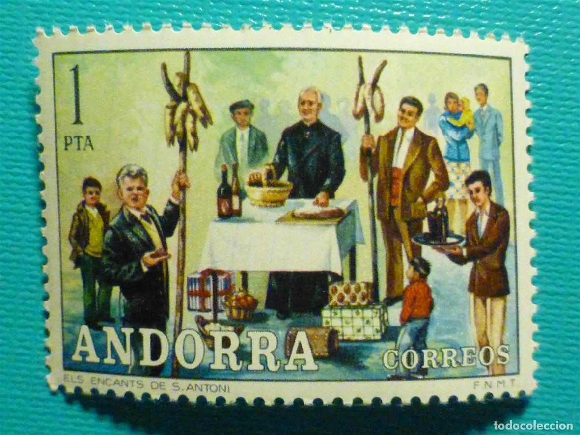 Sellos: Sello - Andorra Correo Espa&ntilde;ol - Edifil 80 - 1 Pta - A&ntilde;o 1972 - Costumbres Populares - Nuevo