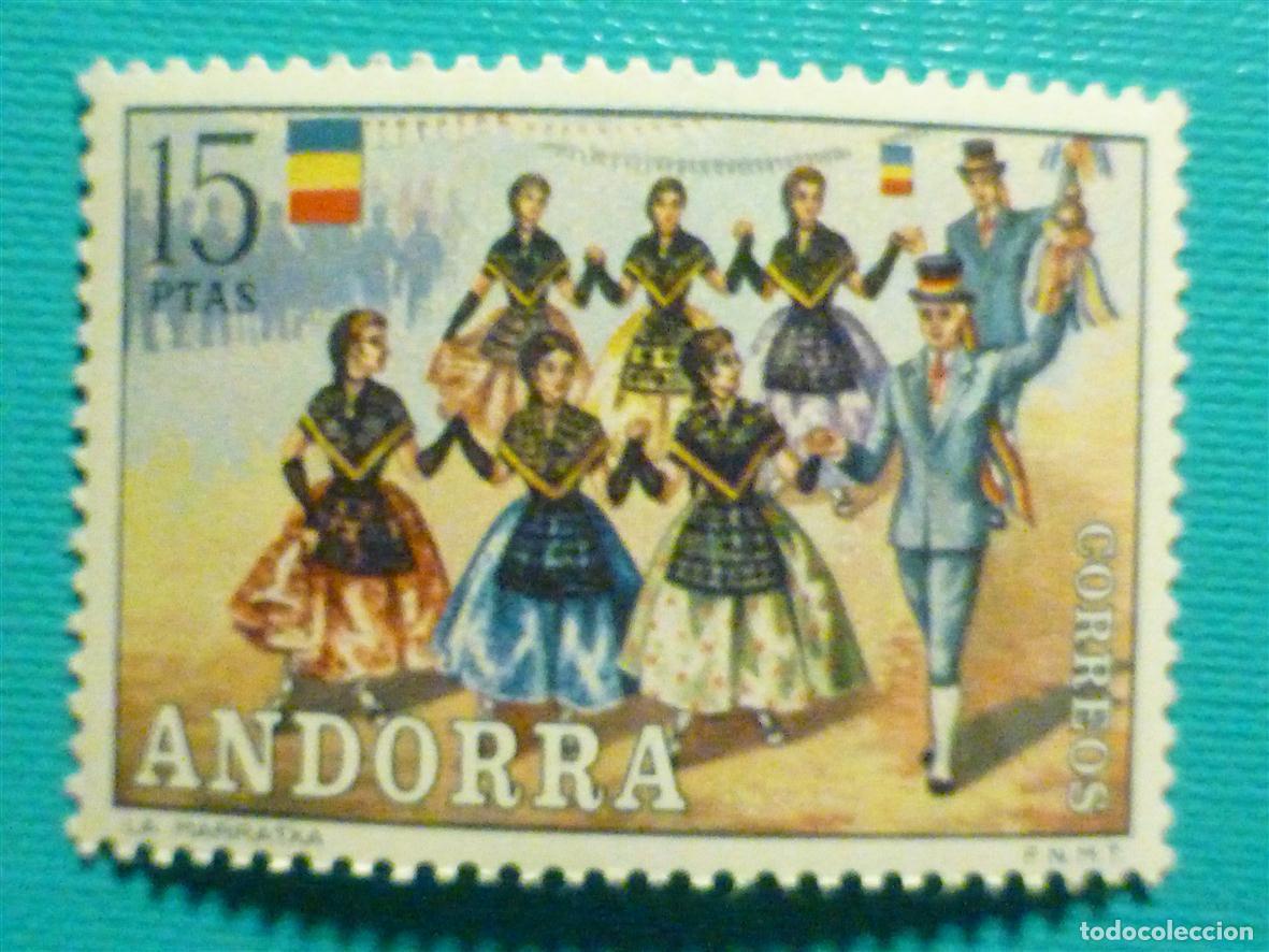 Sellos: Sello - Andorra Correo Espa&ntilde;ol - Edifil 84 - 15 Ptas - A&ntilde;o 1972 - Costumbres Populares - Nuevo