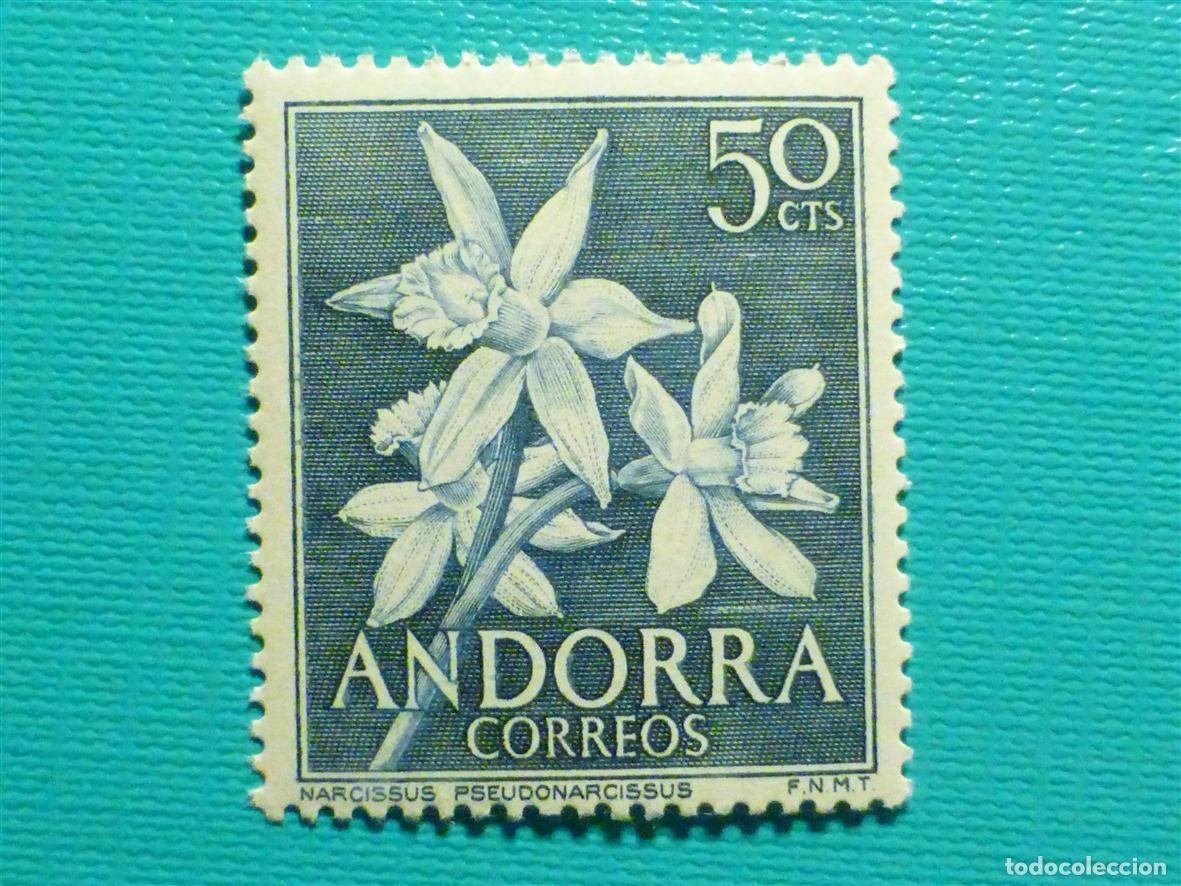 Sellos: Sello - Andorra Correo Espa&ntilde;ol - Edifil 60 - 0,5 Cts - A&ntilde;o 1966 - Flores del Principado - Nuevo