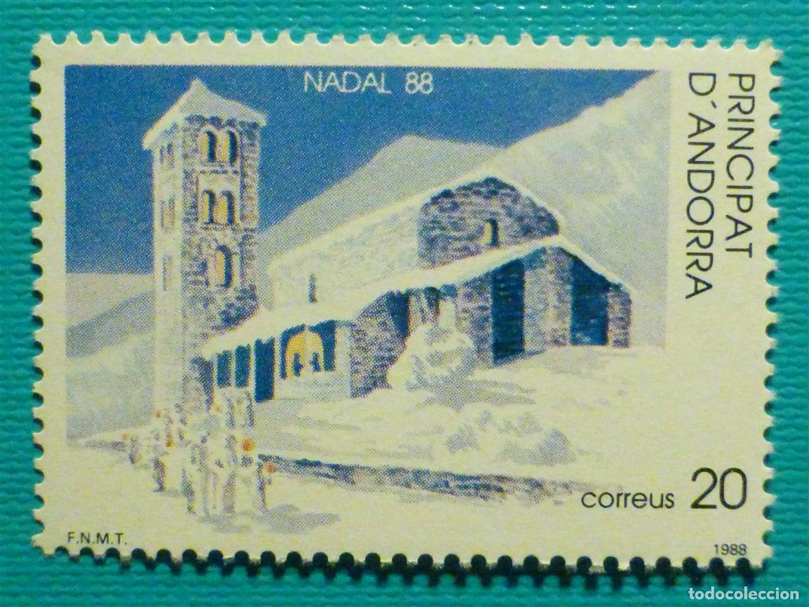 Sellos: Sello - Andorra Correo Espa&ntilde;ol - Edifil 208 - 20 PTA - A&ntilde;o 1988 - Navidad - Nuevo