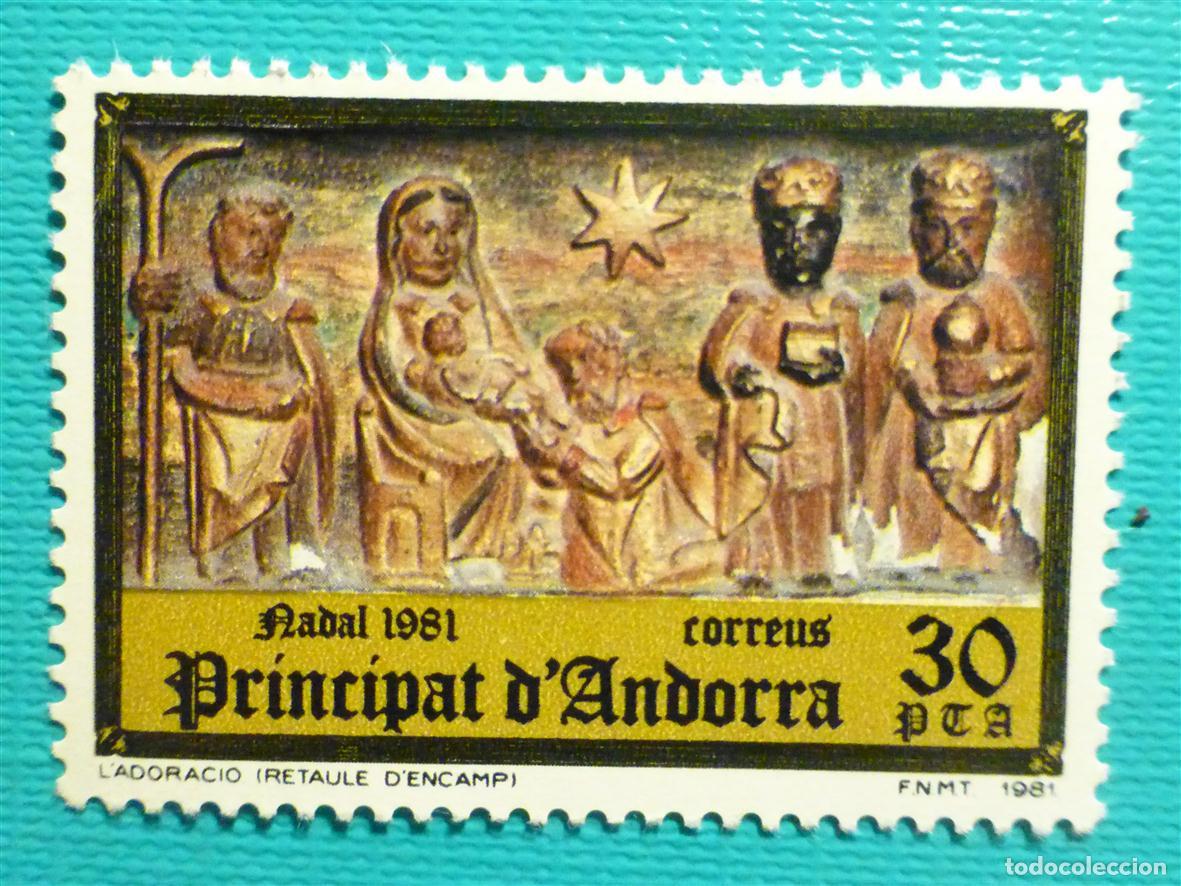 Sellos: Sello - Andorra Correo Espa&ntilde;ol - Edifil 145 - 30 PTA - A&ntilde;o 1982 - Navidad - Retablo Iglesia - Nuevo