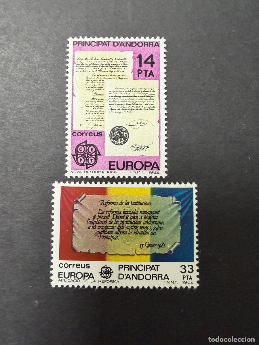 Sellos: ANDORRA, 1982. EDIFIL 157/8. EUROPA CEPT. SERIE COMPLETA. NUEVOS. SIN FIJASELLOS.