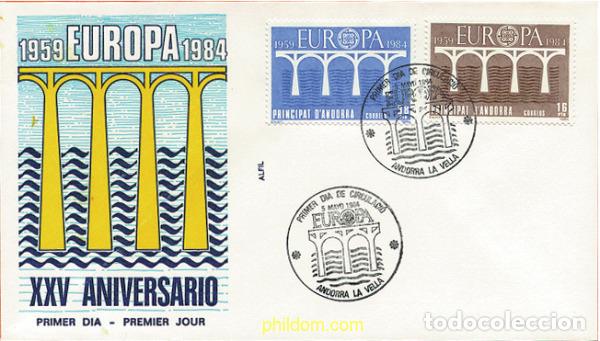 Sellos: 24002 MNH ANDORRA. Adm&oacute;n espa&ntilde;ola 1984 EUROPA CEPT. 25 ANIVERSARIO DE LA CEPT