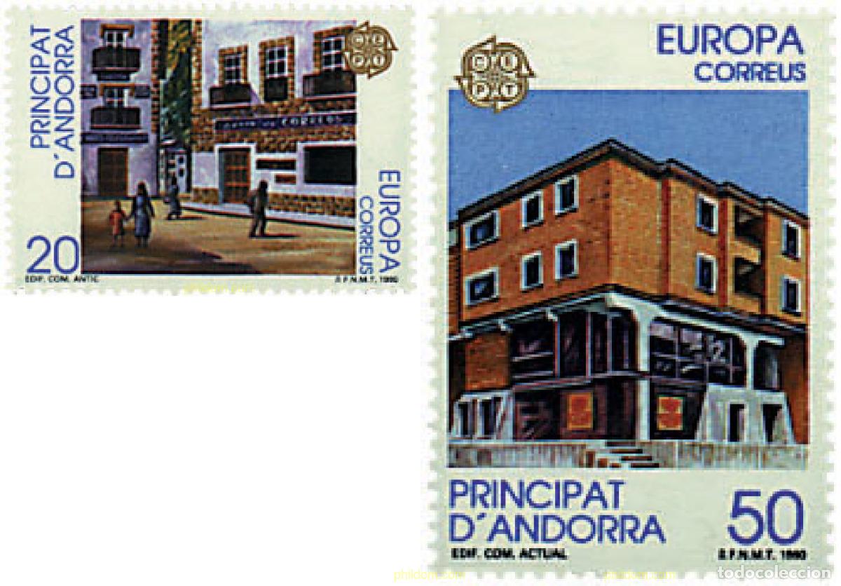 Sellos: 62759 MNH ANDORRA. Adm&oacute;n espa&ntilde;ola 1990 EUROPA CEPT. OFICINAS POSTALES