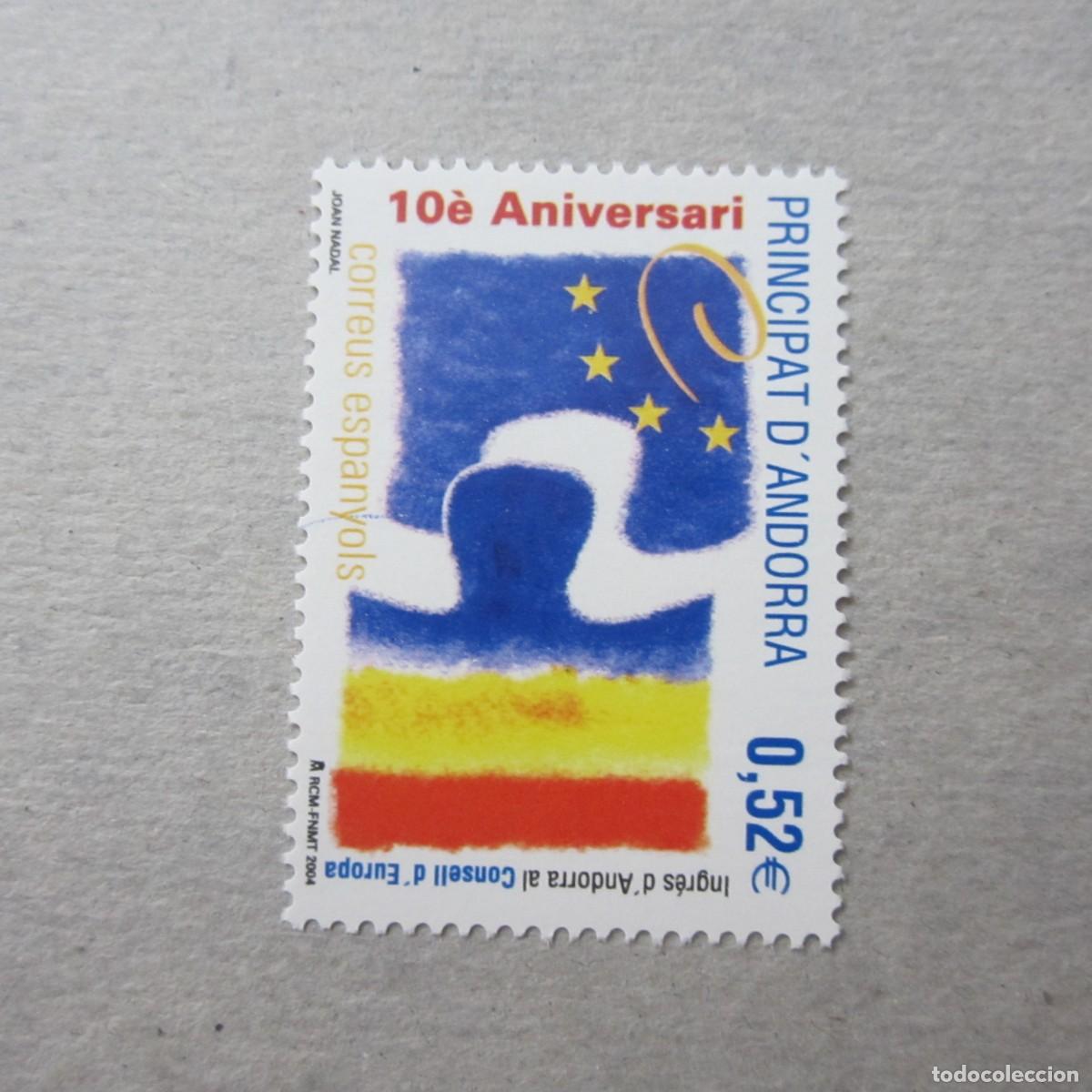 Sellos: ANDORRA 2004, EDIFIL N&ordm; 322 **, X ANIVERSARIO INGRESO DE ANDORRA EN EL CONSEJO DE EUROPA