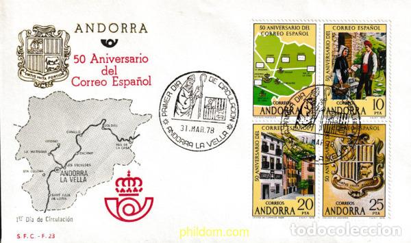 Briefmarken: 404553 MNH ANDORRA. Adm&oacute;n espa&ntilde;ola 1978 50 ANIVERSARIO DEL CORREO ESPA&Ntilde;OL