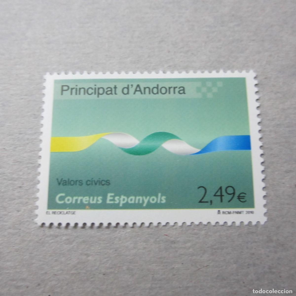 Sellos: OFERTA ANDORRA ESPA&Ntilde;OLA, 2010, EDIFIL N&ordm; 378**, VALORES CIVICOS