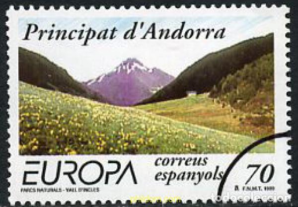 Sellos: 208577 MNH ANDORRA. Adm&oacute;n espa&ntilde;ola 1999 EUROPA CEPT. RESERVAS Y PARQUES NATURALES