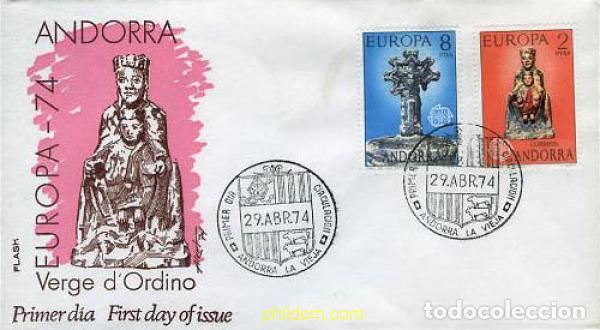 Sellos: 23706 MNH ANDORRA. Adm&oacute;n espa&ntilde;ola 1974 EUROPA CEPT. ESCULTURAS
