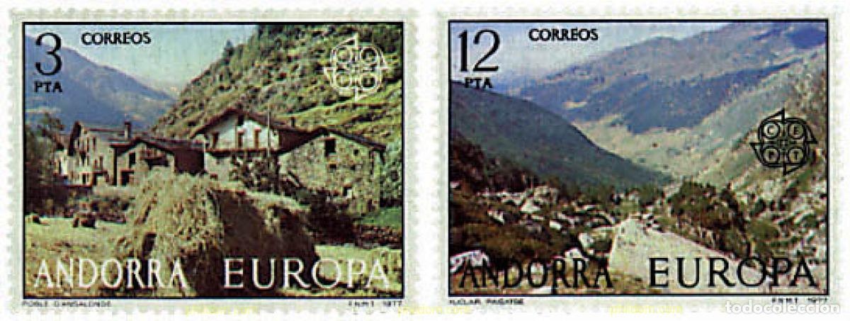 Sellos: 62302 MNH ANDORRA. Adm&oacute;n espa&ntilde;ola 1977 EUROPA CEPT. PAISAJES