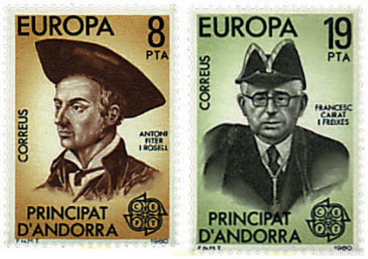 Sellos: 82165 MNH ANDORRA. Adm&oacute;n espa&ntilde;ola 1980 EUROPA CEPT. GENTE FAMOSA