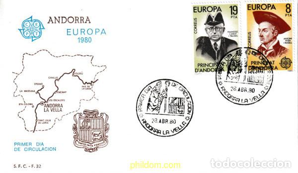 Sellos: 603293 MNH ANDORRA. Adm&oacute;n espa&ntilde;ola 1980 EUROPA CEPT. GENTE FAMOSA