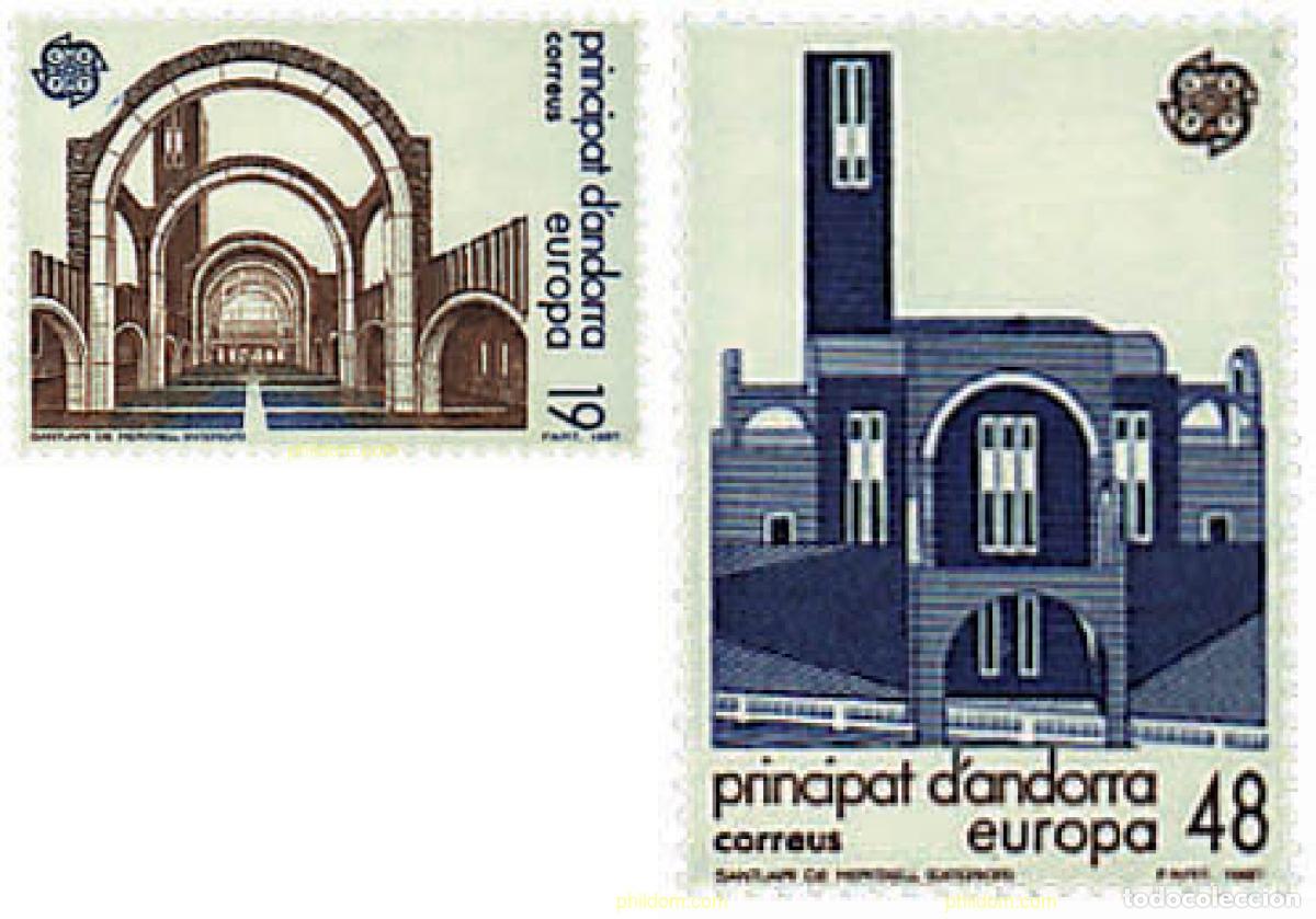 Sellos: 62649 MNH ANDORRA. Adm&oacute;n espa&ntilde;ola 1987 EUROPA CEPT. ARQUITECTURA MODERNA