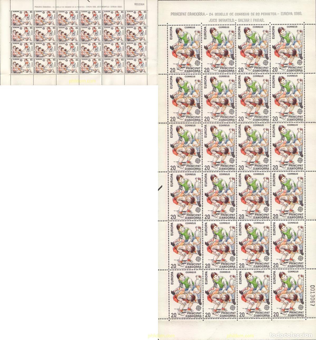 Sellos: 566390 MNH ANDORRA. Adm&oacute;n espa&ntilde;ola 1989 EUROPA CEPT. JUEGOS INFANTILES