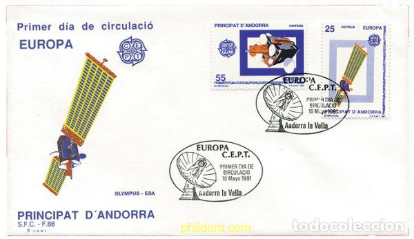Sellos: 24249 MNH ANDORRA. Adm&oacute;n espa&ntilde;ola 1991 EUROPA CEPT. TELECOMUNICACIONES