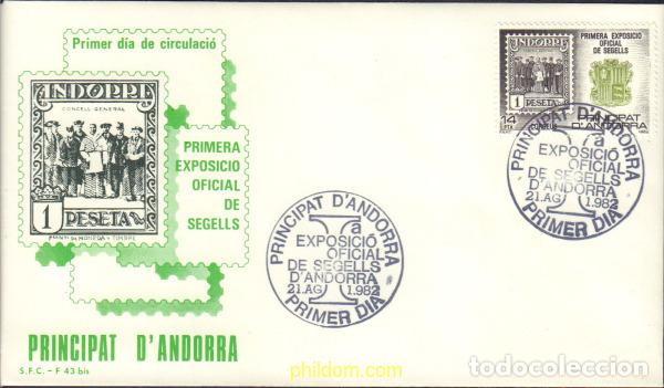 Timbres: 404556 MNH ANDORRA. Adm&oacute;n espa&ntilde;ola 1982 PRIMERA EXPOSICION OFICIAL DE SELLOS ANDORRANOS