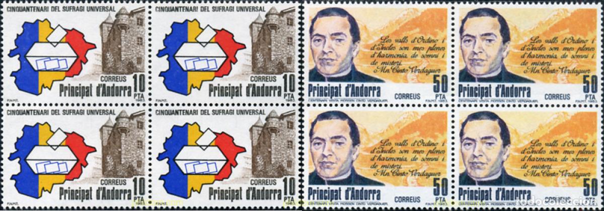 Timbres: 307691 MNH ANDORRA. Adm&oacute;n espa&ntilde;ola 1983 ANIVERSARIOS