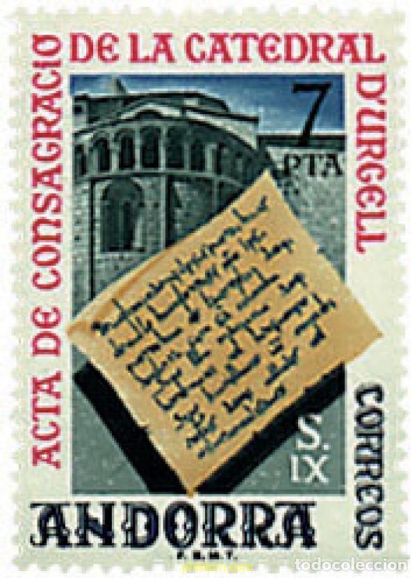 Sellos: 46142 MNH ANDORRA. Adm&oacute;n espa&ntilde;ola 1975 ACTA DE CONSEGRACION DE LA CATEDRAL DE URGELL