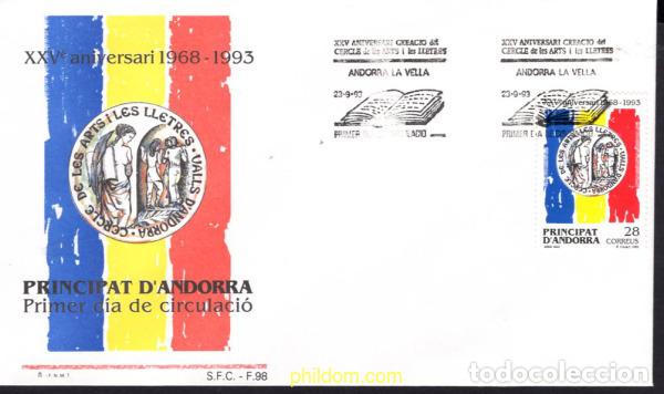 Sellos: 405086 MNH ANDORRA. Adm&oacute;n espa&ntilde;ola 1993 25 ANIVERSARIO DEL CIRCULO DE LAS ARTES Y LAS LETRAS DE L