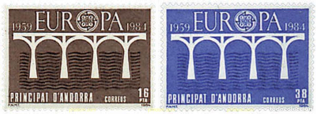 Sellos: 62552 MNH ANDORRA. Adm&oacute;n espa&ntilde;ola 1984 EUROPA CEPT. 25 ANIVERSARIO DE LA CEPT
